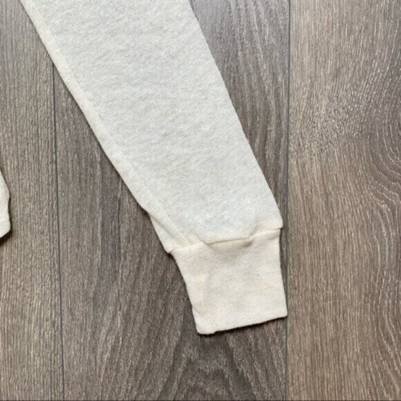 REVOLVE LNA Women's Long Sleeve Torn Pocket Tee Top Linen Blend Ivory Small - Picture 9 of 13